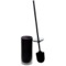 Black Frosted Glass Toilet Brush With Chrome Handle